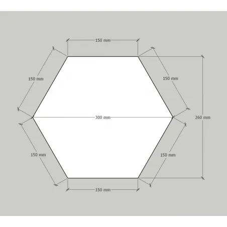 Hexagon podier, sexhörning, svart, 30 x 100 cm