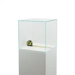 Glazen beschermkap | glazen stolp voor op sokkel | museumvitrine